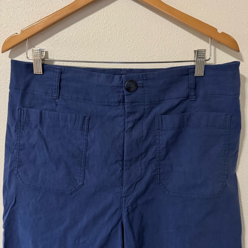 Anthropologie Maeve The Colette Magic Fabric Crop Wide-Leg Pants Blue Night-33 - Picture 4 of 10